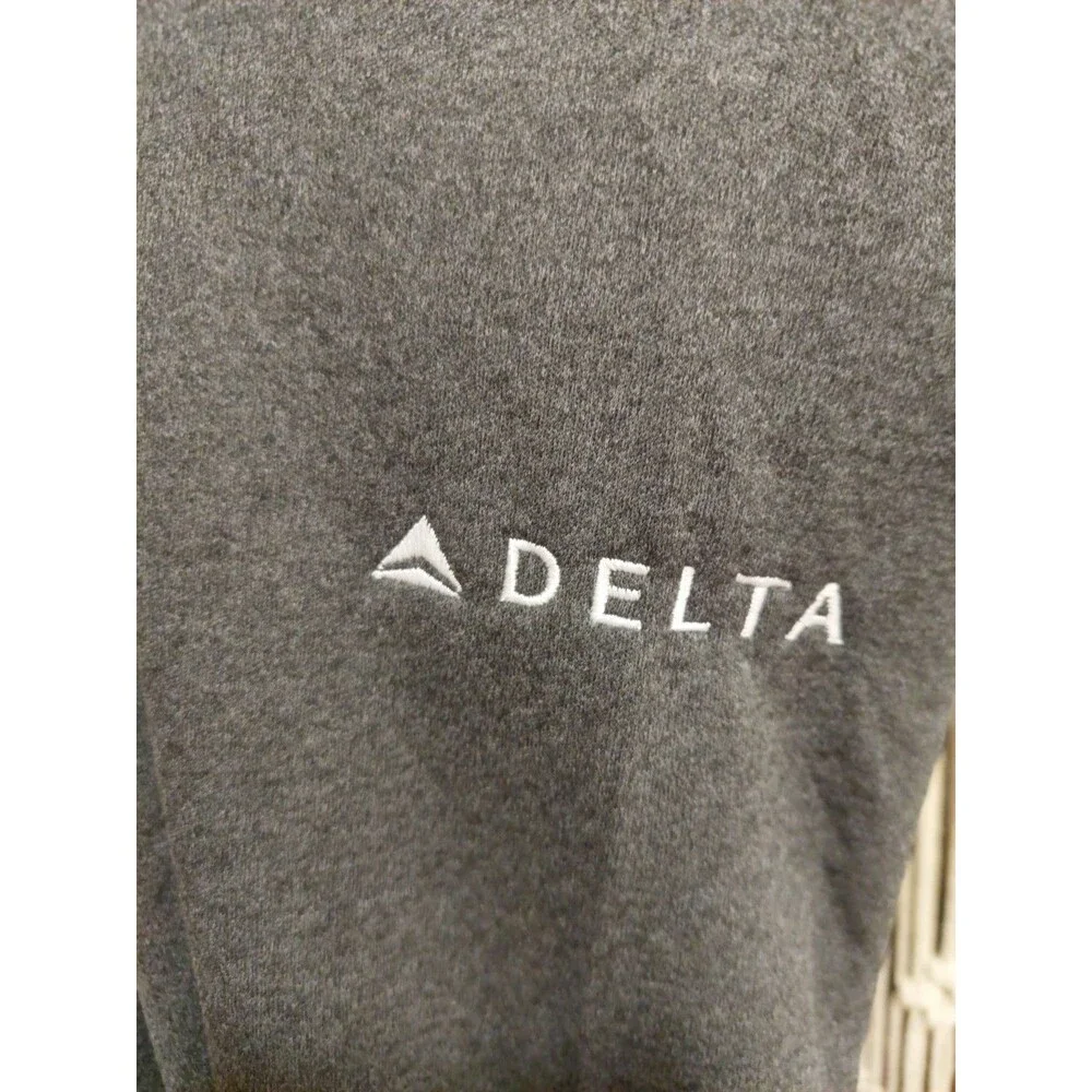 Delta Airline Promo Uplift Logo Employee Full Zip Reflective Strips Gray Jacket